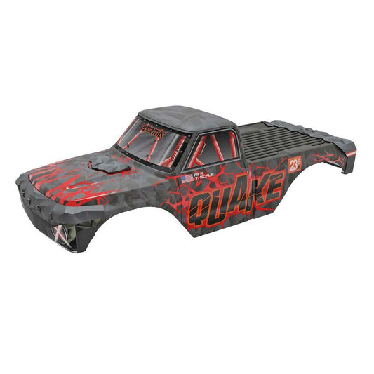 QUAKE Painted Decaled Trimmed Body Set (Red) by Arrma