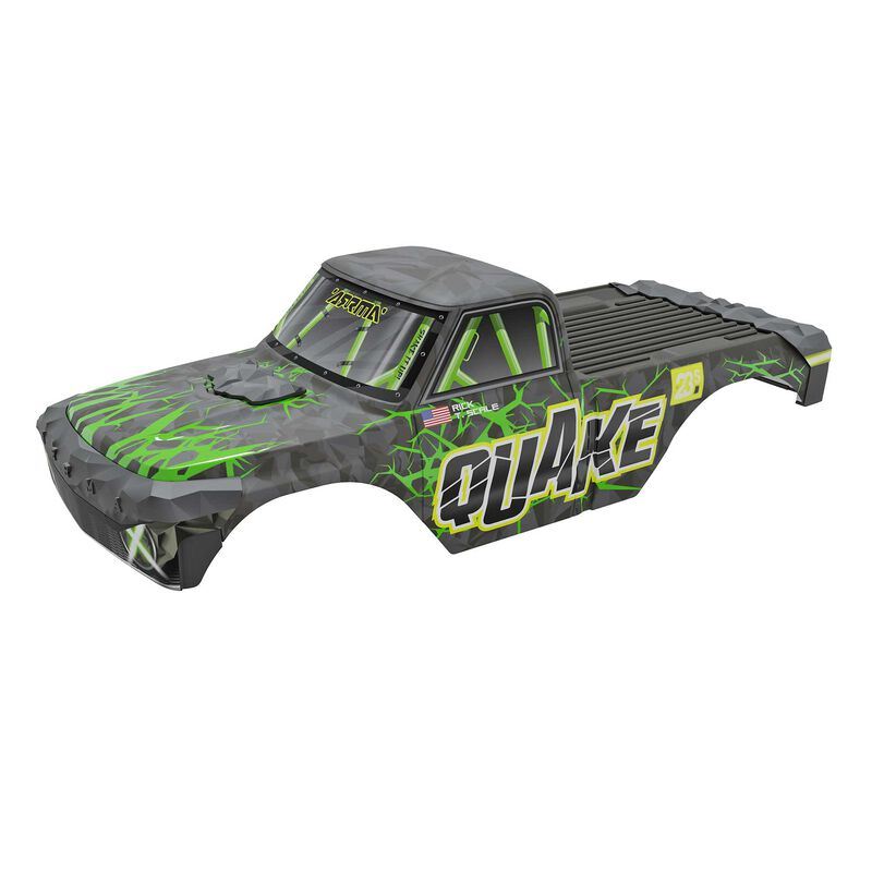 QUAKE Painted Decaled Trimmed Body Set (Green) by Arrma