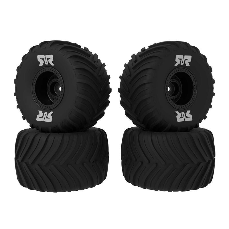 dBoots Chevron MT Tire Set Glued (Black) (2 Pairs) - GROM by Arrma