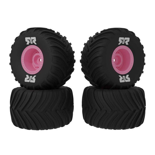 dBoots Chevron MT Tire Set Glued (Pink) (2 Pairs) - GROM by Arrma
