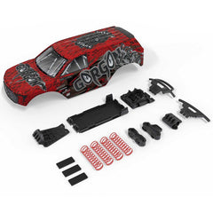 GORGON Painted Decaled Trimmed Body Set (Red/Black) by Arrma