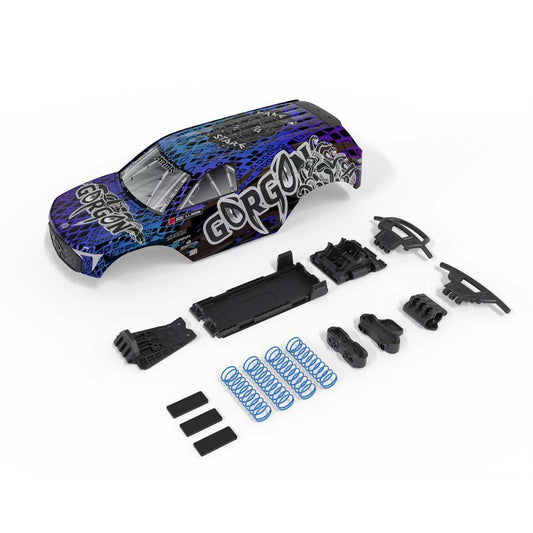 GORGON Painted Decaled Trimmed Body Set (Blue/Black) by Arrma