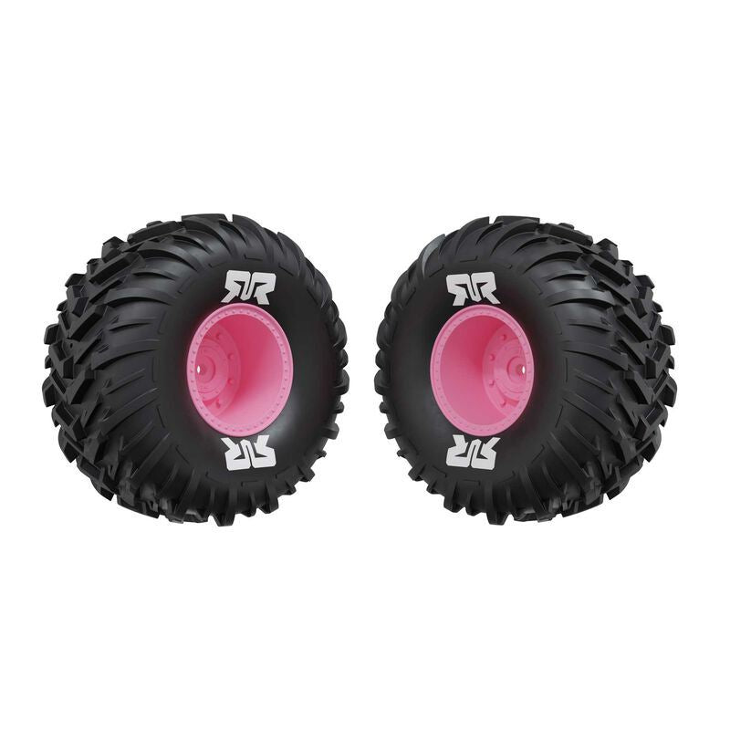 dBoots Cut Chevron MT Tire Set Glued - Pink Gorgon 14mm Hex by ARRMA