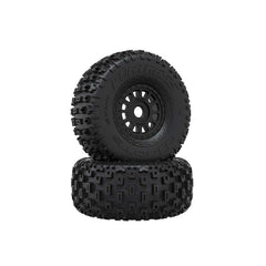 DBOOTS 'FORTRESS' TIRE SET GLUED (BLACK)(2PCS) by Arrma