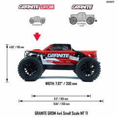 1/18 GRANITE GROM MEGA 380 Brushed 4X4 Monster Truck RTR with Battery & Charger,