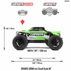 1/18 GRANITE GROM MEGA 380 Brushed 4X4 Monster Truck RTR with Battery &amp; Charger