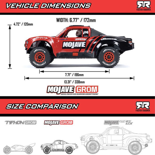 MOJAVE GROM MEGA 380 Brushed 4X4 Small Scale Desert Truck RTR with Battery & Cha