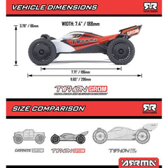 Arrma TYPHON GROM MEGA 380 Brushed 4X4 Small Scale 1/14  Buggy RTR with Battery