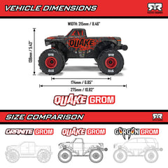 1/16 QUAKE GROM 4X4 RTR Brushed Monster Truck (Battery & Charger Included),