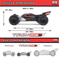TYPHON GROM 223S BLX Brushless 4X4 Small Scale 1/14 Buggy RTR, Silver by ARRMA (