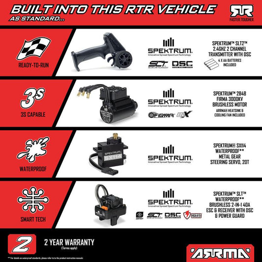 1/16 ARRMA MINI KRATON 3S Red (Requires Battery and Charger) by ARRMA