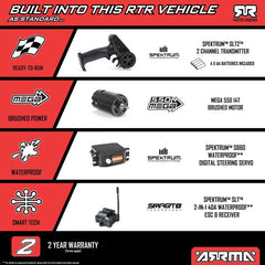 1/10 FURY MEGA 550 2WD Short Course Truck RTR, Green (Requires Battery and Charg