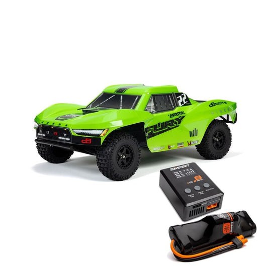 1/10 FURY MEGA 550 2WD Short Course Truck RTR, Green (Requires Battery and Charg