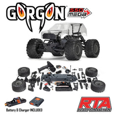 1/10 GORGON 2WD RTA Kit Brushed Monster Truck (Battery & Charger Included),