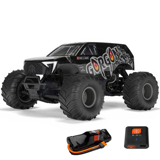 1/10 GORGON 2WD RTR Brushed Monster Truck (Battery & Charger Included), Gun Meta