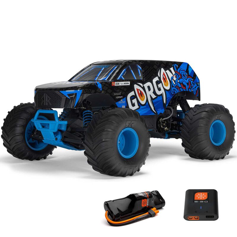 1/10 GORGON 2WD RTR Brushed Monster Truck (Battery & Charger Included), Blue by