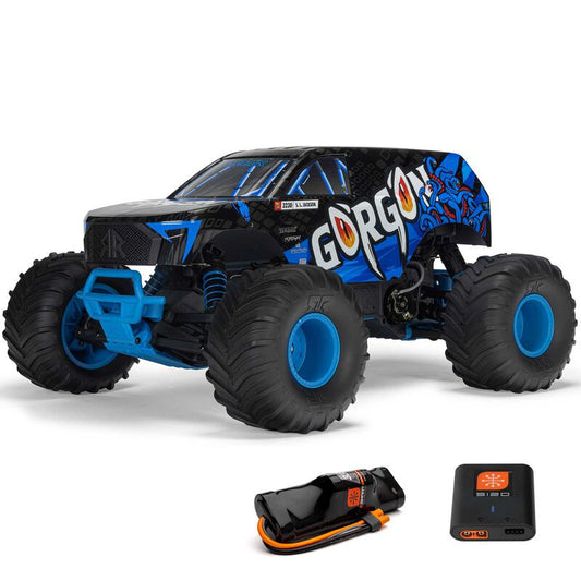 1/10 GORGON 2WD RTR Brushed Monster Truck (Battery & Charger Included), Blue by