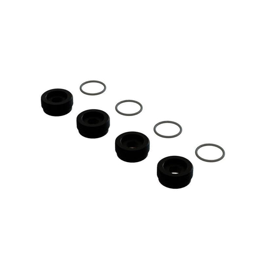 Aluminum Front Hub Nut Black Inc. O-Rings (4) by Arrma