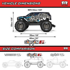 1/10 GORGON 223S 2WD RTR Brushless Monster Truck, Blue/Black by ARRMA
