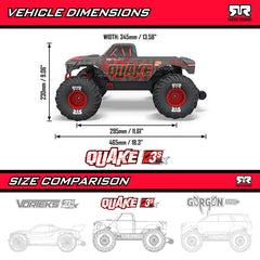 1/10 QUAKE 223S DSC 2WD RTR Brushless Monster Truck, Red by ARRMA