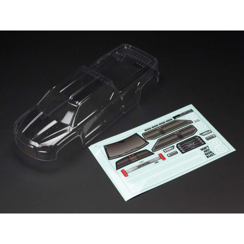 BIG ROCK CREW CAB 4X4 Clear Body (Inc. Decals) by ARRMA
