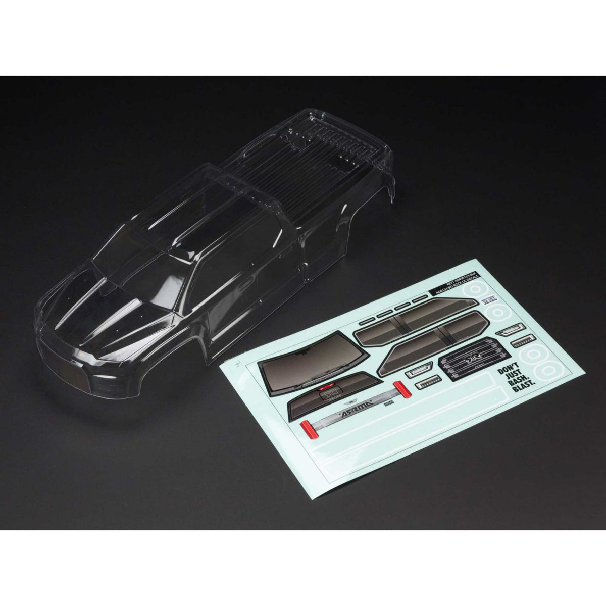 BIG ROCK CREW CAB 4X4 Clear Body (Inc. Decals) by ARRMA