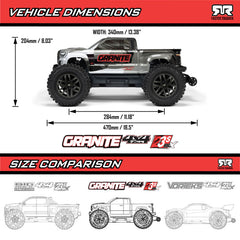 1/10 GRANITE 223S DSC 4X4 RTR Brushless Monster Truck, Gun Metal by ARRMA