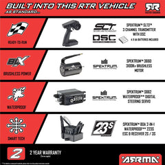1/10 BIG ROCK 4X4 223S BLX BRUSHLESS STREET TRUCK RTR WITH DSC, (Blue) by ARRMA