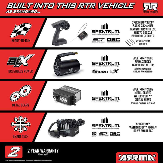 1/8 ARRMA INFRACTION 223S DSC 4x4 ALL Road Street Bash 65+ MPH RTR Blue by ARRMA
