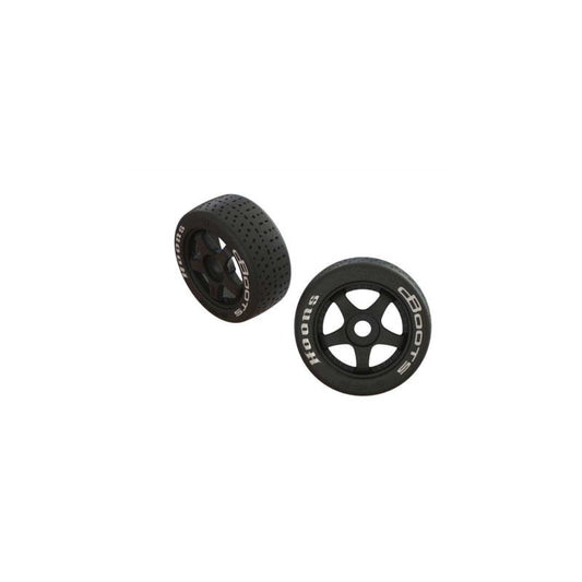DBoots Hoons 42/100 2.9 Belted Tire White (Medium Compound)  Pre Glued on 5-Spok