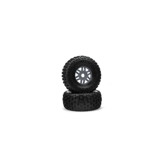 Arrma dBoots 'Fortress' Tire Set Glued Gun Metal (Pair)