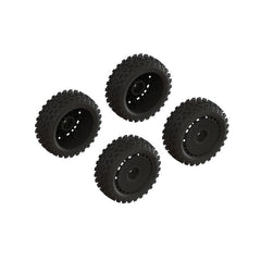 dBoots '2-HO' Tire Set Glued (Black) (2 Pairs) Typhon Grom by ARRMA