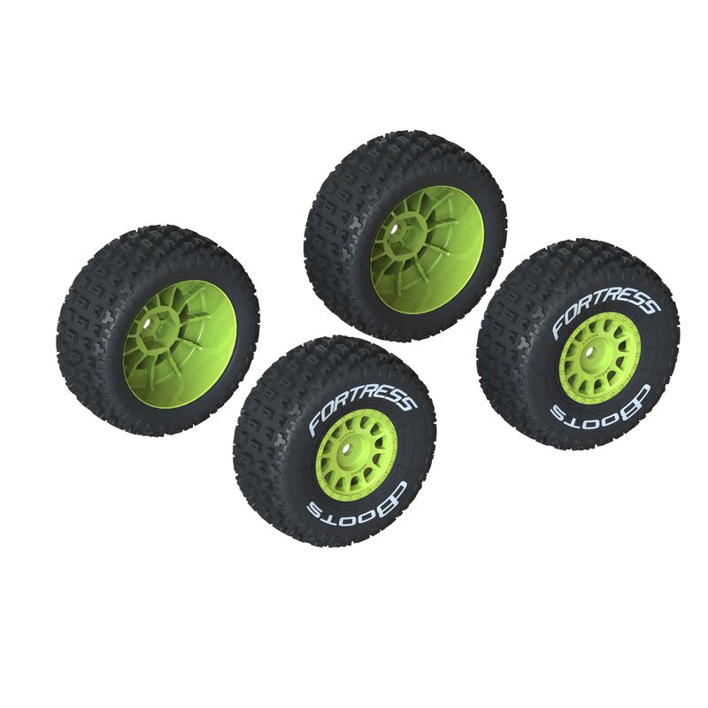 dBoots 'FORTRESS' Tire Set Glued (Yellow) (2 Pairs) 1/16 ARRMA Mojave Grom