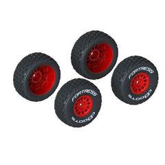 dBoots 'FORTRESS' Tire Set Glued (Red) (2 Pairs) 1/16 ARRMA Mojave Grom