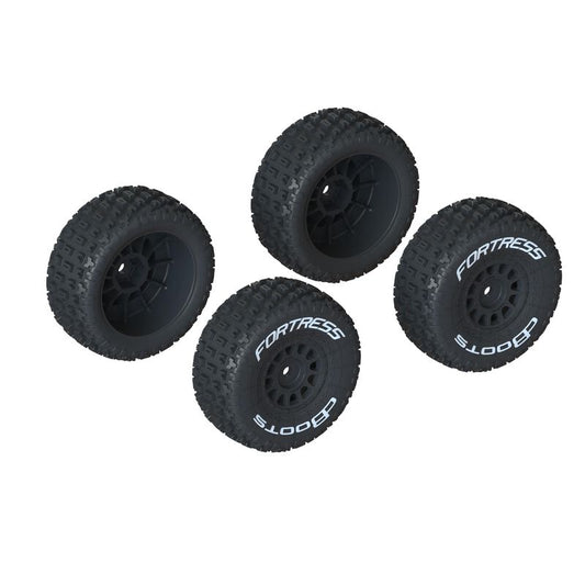 dBoots 'FORTRESS' Tire Set Glued (Black) (2 Pairs) 1/16 ARRMA Mojave Grom