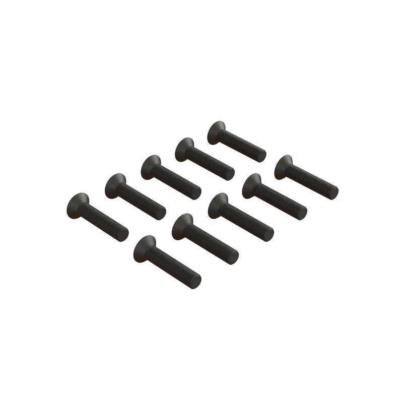 Flat Head Hex Machine Screw M3x14mm (10) by ARRMA