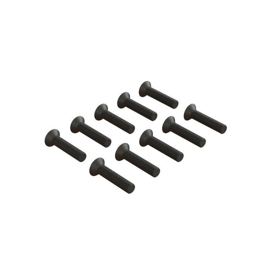 Flat Head Hex Machine Screw M3x14mm (10) by ARRMA