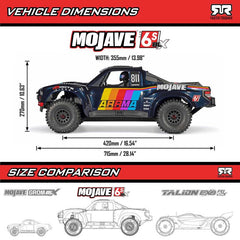 1/7 MOJAVE 6S 4X4 RTR Brushless Desert Truck, White by Arrma