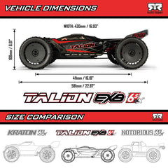 1/7 TALION 4X4 6S EXB BLX BRUSHLESS V6 SPEED TRUCK RTR 75+Mph (BLACK) by ARRMA