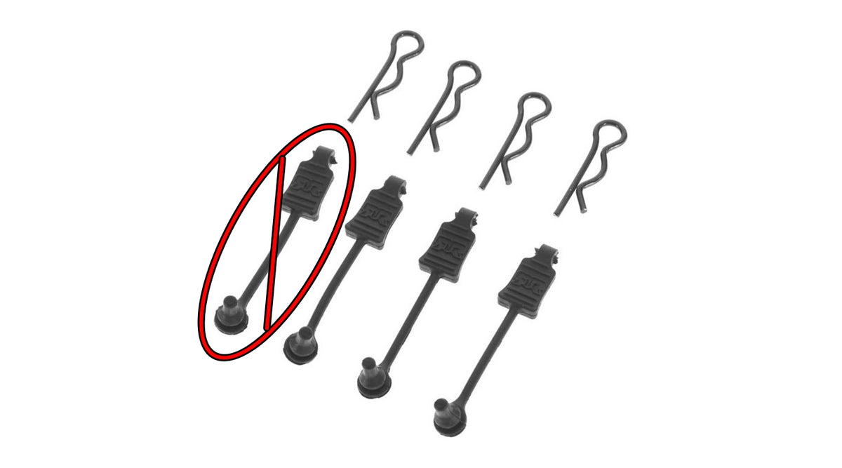 AR390178 Body Clip Retainer 1/8 Scale Black (4) Kraton, Outcast, Notorious,