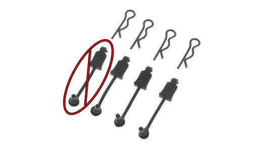 AR390178 Body Clip Retainer 1/8 Scale Black (4) Kraton, Outcast, Notorious,