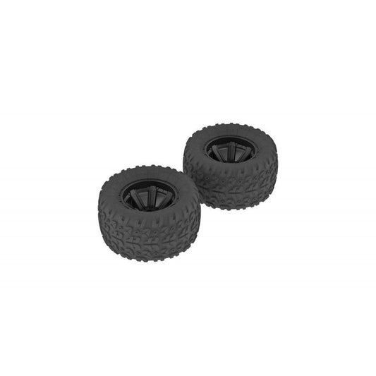 AR550014 Copperhead MT Tire/Wheel Glued Black (2) by Arrma