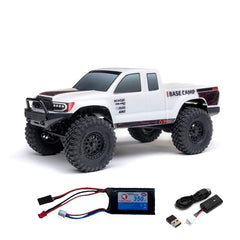 1/24 SCX24 Base Camp 4x4 Rock Crawler Brushed RTR - White With Aftermarket