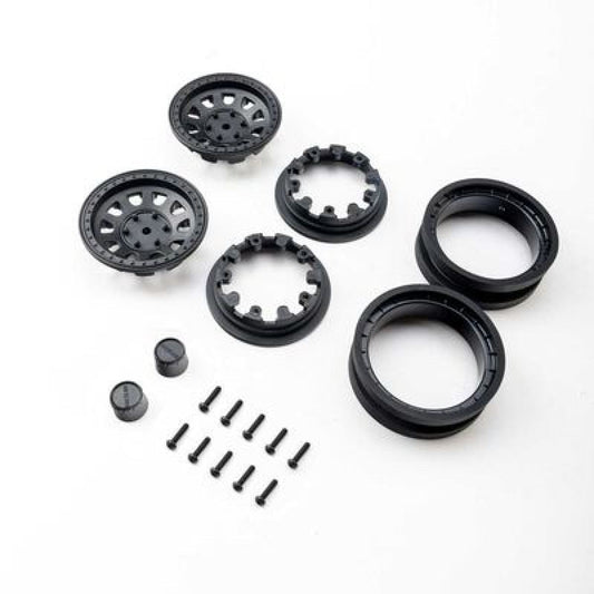 1.9 Raceline Daytona Beadlock Wheels, Black (2) by Axial