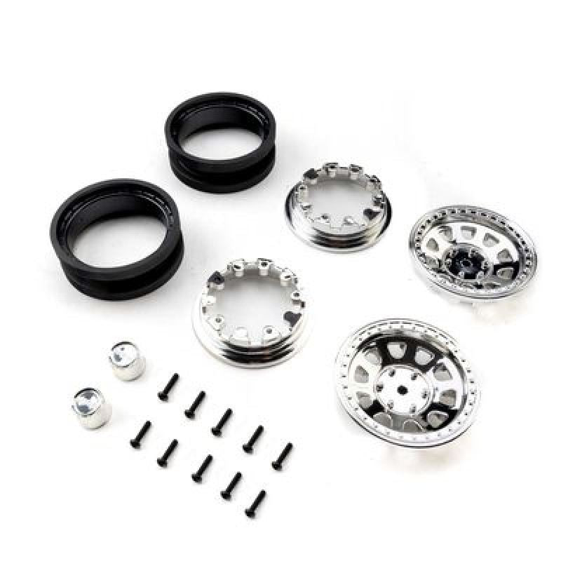 1.9 Raceline Daytona Beadlock Wheels, Chrome (2) by Axial
