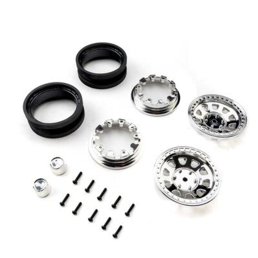 1.9 Raceline Daytona Beadlock Wheels, Chrome (2) by Axial
