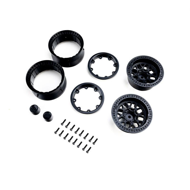 1.9" KMC Grenede Beadlock Wheels (2), Black by Axial