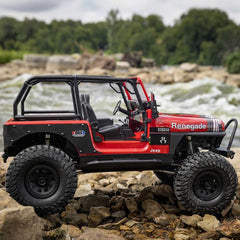 1/10 SCX10 III Jeep CJ-7 4X4 RTR Brushed Rock Crawler, Red by Axial