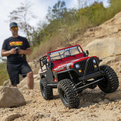 1/10 SCX10 III Jeep CJ-7 4X4 RTR Brushed Rock Crawler, Red by Axial