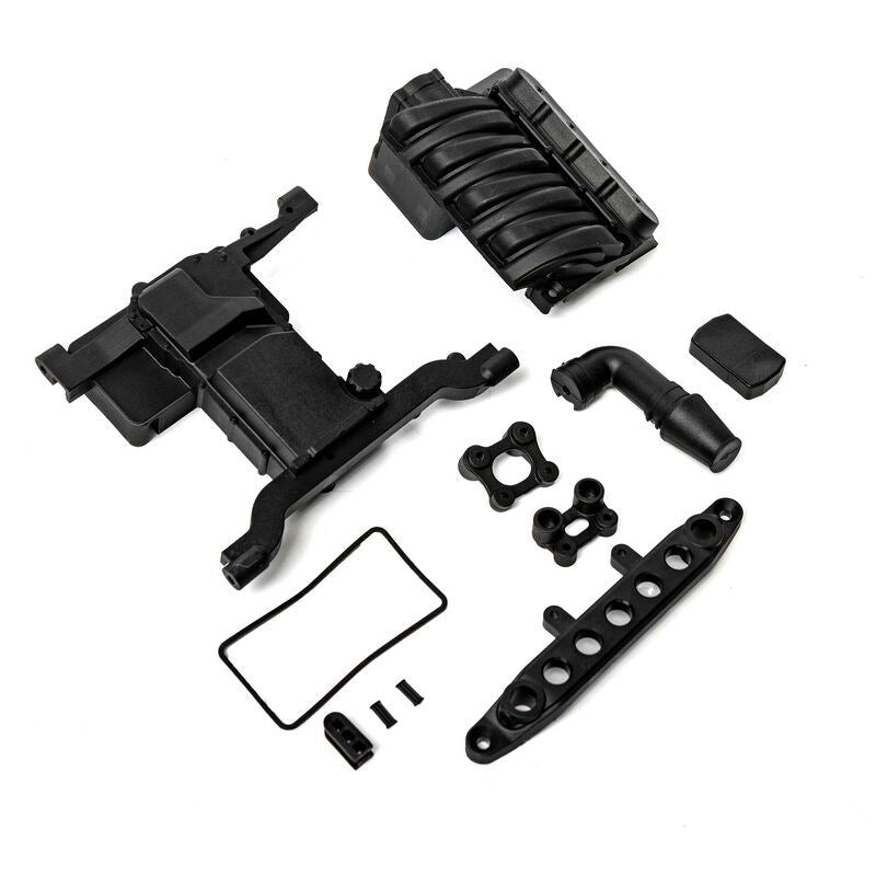 SCX6: Front Servo Mount/Engine Cover/Seals by Axial
